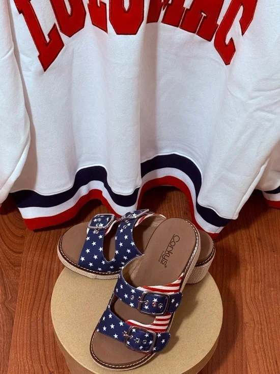 Corkys Womens Yeah Okay Americana Sandals - Picture 7 of 9